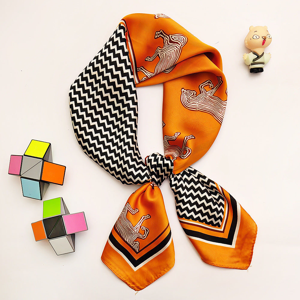 New Arrival 70cm Small Silk Scarf for Women – Satin-Finished Versatile Square Scarf, Fresh & Premium Look